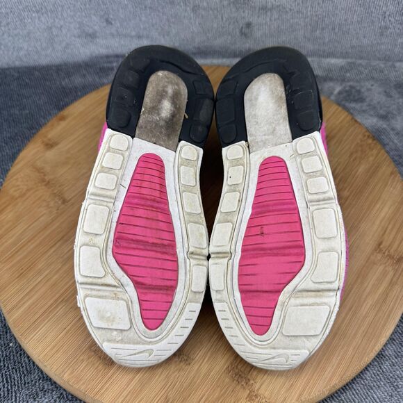 Nike Air Max 270 Shoes Youth Size 1Y Pink Black White Mesh Slip On AO2372-602 - Picture 8 of 10